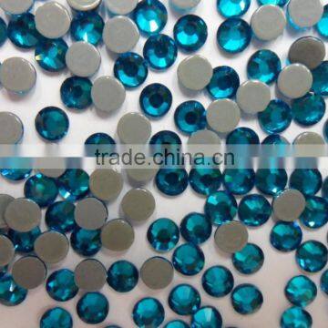 2015 high quality flat glue ss20 blue zircon dmc rhinestone hot fix for clothing,bags,shoes