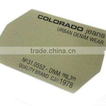 Customized Embossed Brown Genuine Leather Label