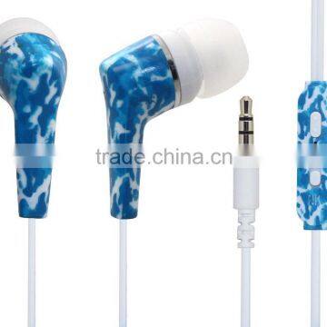 high quality earphone with full color print wired earphone OEM factory