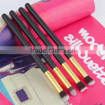4pcs/set Professional Eye Brushes Set Eyeshadow Foundation Mascara Blending Pencil Brush Makeup Tool Cosmetic Black photo-2