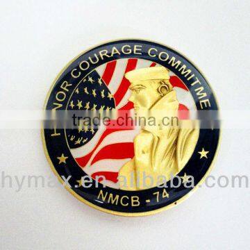 custom cutting edge coin with American flag