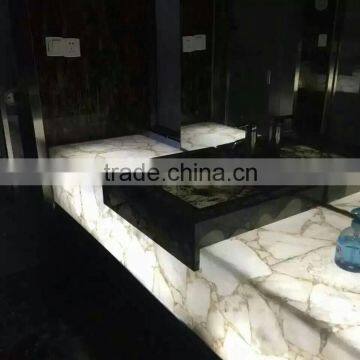 Chian Luxury Renovation White Lighted Onyx Bar Top photo-2