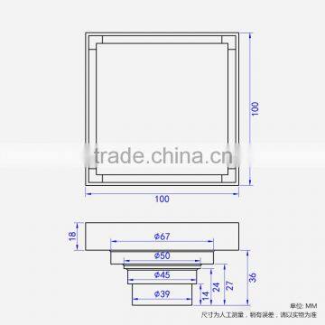 LABRAZE LE8201C Bathroom/kitchen Brass Floor Drains With Chrome Plating photo-5