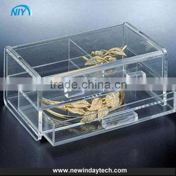 pecial storage drawer box for cosmetic, high quality handmade clear jewelry acrylic makeup organizer