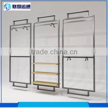 Wall merchandise display rack module stainless steel adjustable wall shelves