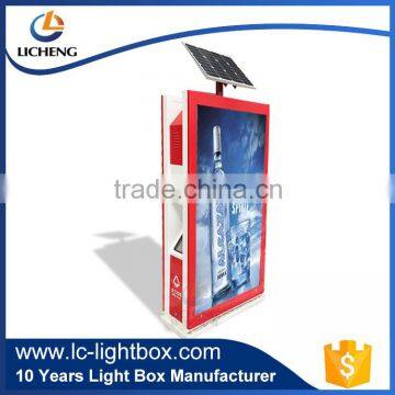 Lockable aluminum frame waterproof solar light box for outside/outdoor ad