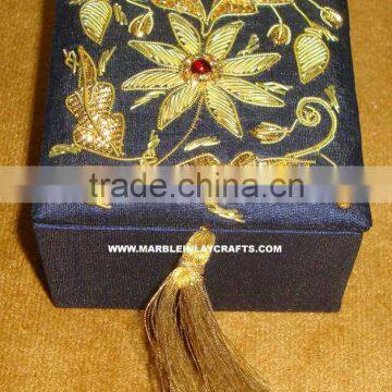 Black Hand Embroidery Home Decorative Jewelry Box photo-2