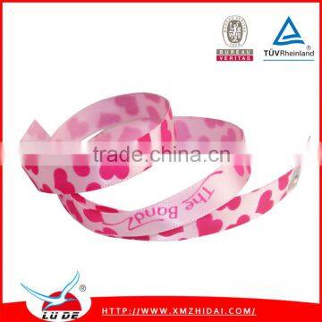 2015 wholesale custom printed personality satin ribbon bracelet