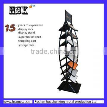 New style metal double-sided ceramic tile display rack with wheels