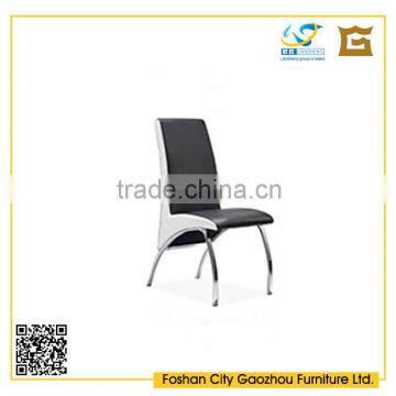 stylish black leather upholstered dining chair metal frame