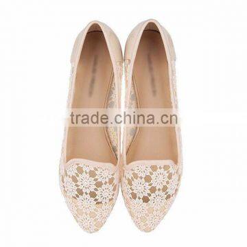 2016 women shoes wholesale lace upper loafer shoes ladies fancy flat shoes