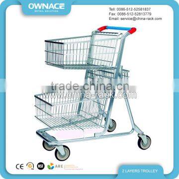 2 Layers Basket Austrial Style Folding Shopping Cart Shopping Trolley