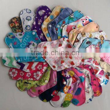 Popular washable bamboo charcoal women or girls menstrual cloth pads for women reusable panty liner she sanitary pad