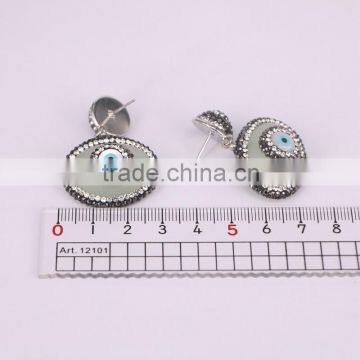 Glowing in the Dark Luminous Stone Stud Earrings, Oval Shape Crystal Zircon Paved Stud Earrings, Charm Gem Stone Earrings photo-3