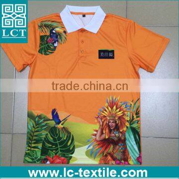 unique tropic jungle pattern printed cheap promotional sublimation polo tshirt