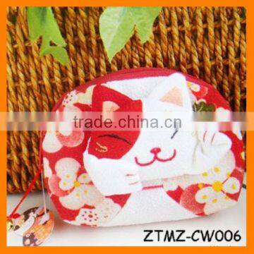 2014 Fashion Lovely Lucky Cat Zipper Lady Coin Wallet Wholesale ZTMZ-CW006