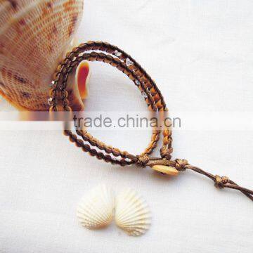 Elegant Velvet Double Wrap Leather Bracelet photo-3