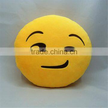 Best selling great emoji throw pillow,smirk face cushion for Home