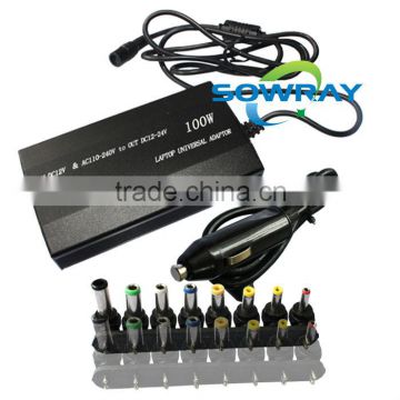 Universal adapter 100W car charger for pc laptop supply eight plug for laptop power factory