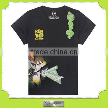 Cartoon t-shirt wholesale and silkscreen in 65% polyester and 35% cotton t-shirt