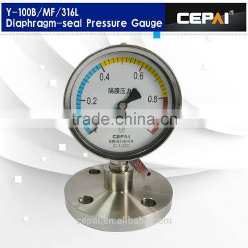 Diaphragm seal pressure gauge with glycerin filled