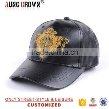 faux leather black baseball caps