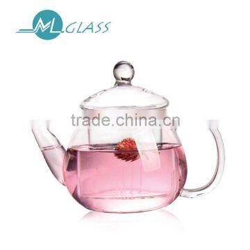 Wholesale 550ml handmade glassware high borosilicate glass teapot N6114