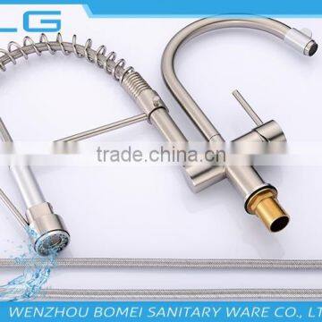 Useful Lead Free Nickel Brushed UPC Pull Down And Rotating Spout Combined In One Kitchen Sink Faucet Mixer Tap FLG3763 photo-4