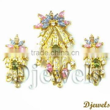 Diamond Gold Pendant Sets, Stylish Diamond Pendant Set, Diamond Jewelry