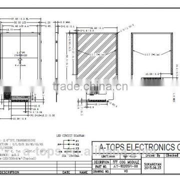 2.0" TFT LCD module with CPU interface,330CD Brightness