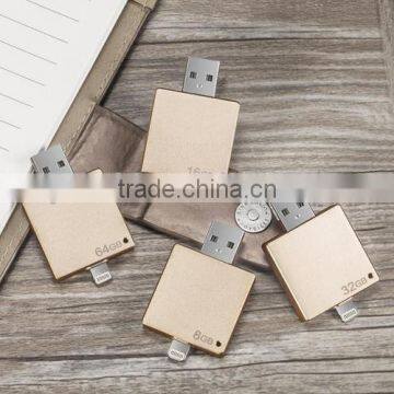 Gold Metal Material 8gb 16gb 32gb 64gb OTG 2.0 USB Flash Drive Memory Phone U Disk photo-2