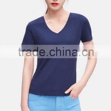 Wholesale Simple Pure Color Women Summer T-shirt With Shortsleeves photo-5