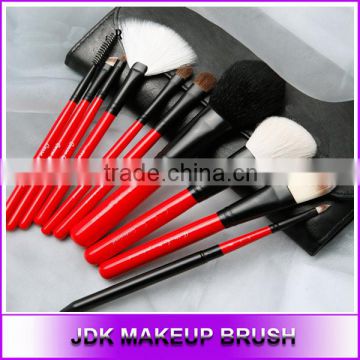 Custom Logo 10pcs Red Makeup brush set Wholesale PU leather cosmetic bag