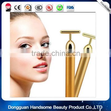 Slimming Face 24k Gold Vibration Facial Beauty Roller Massager Stick Lift Skin Tightening Wrinkle Stick Bar Face Skin Care