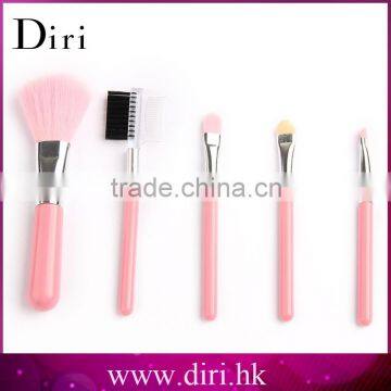 Wooden handle nylon hair 5pcs cosmetics makeup brush set