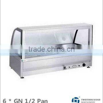 Bain Marie - Table Top, 6 x GN 1/2, Curved Glass, S/S, CE, TT-WE1209B