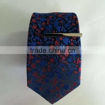 Men's red\blue\black 100% silk tie with flower design