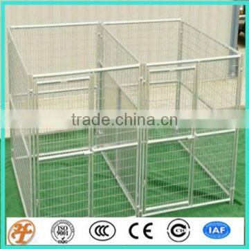 temporary 15' x 5' x 6'expanded metal dog kennels with fight divider