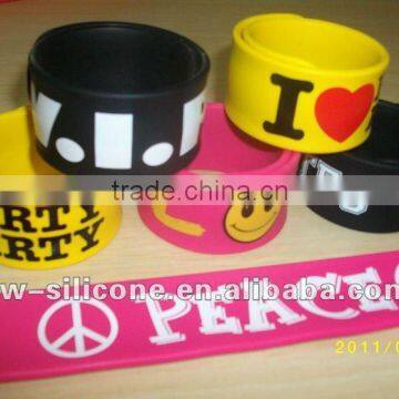 Bright Color Silicone Reflective Slap Bracelets