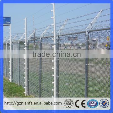 9 gauge Chain link fence wire/barbed wire chain link fence(Guangzhou Factory)