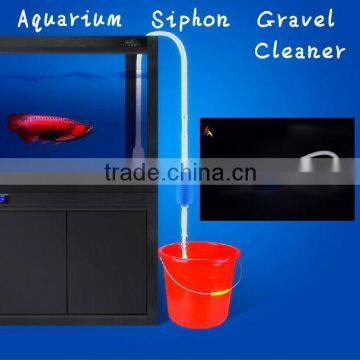 Hand operated aquarium siphon gravel cleaner