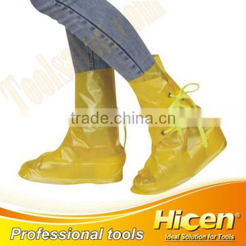 Yellow PVC Rain Shoes Cover with Tie, High Heel Rain Cover Shoes