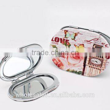 Pu leather Make up protable folding Mirror