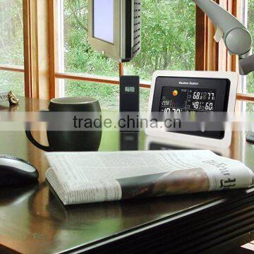 2 Wireless Sensors Weather Station WWVB DCF RCC Indoor Outdoor Temperature Thermometer With Air Presurre Trend Indicator photo-3