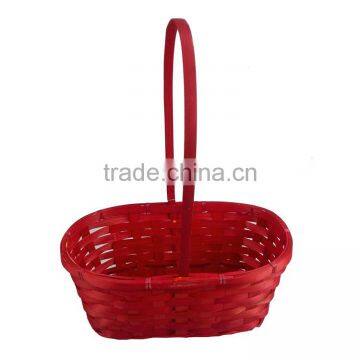 Cheap Wholesale Decor or Gift Item Red Wood Handcraft Christmas Basket photo-2