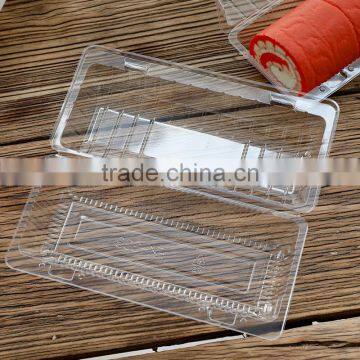 Vacuum Forming Disposable Plastic Clamshell Hinged Food Container, Clear Cake Packaging Box
