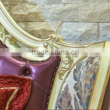 European Style Elegant Double Bed, Palace Princess Purple King Size Bed, Luxury Bedroom Furniture Set (BF01-ML028) photo-4