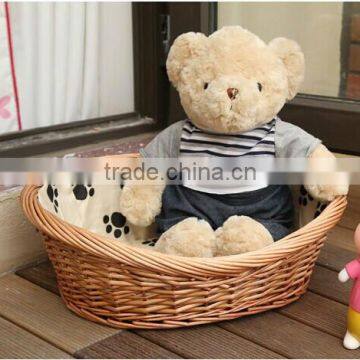 100% handmade wicker pet basket dog bed basket wicker cat basket from China