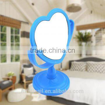 Plastic Colourful Double Heart-shaped Magnifying Cosmetic/ Table Mirror photo-3