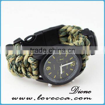 Multicolor Wholesale Firestarter Survival Paracord Watch Bracelet for Outdoor photo-3